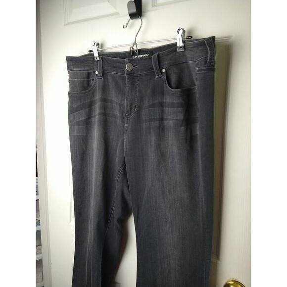 Liverpool Dark Grey Boot cut 5 Pocket Zip Button Pants. Size 18W - Picture 2 of 15